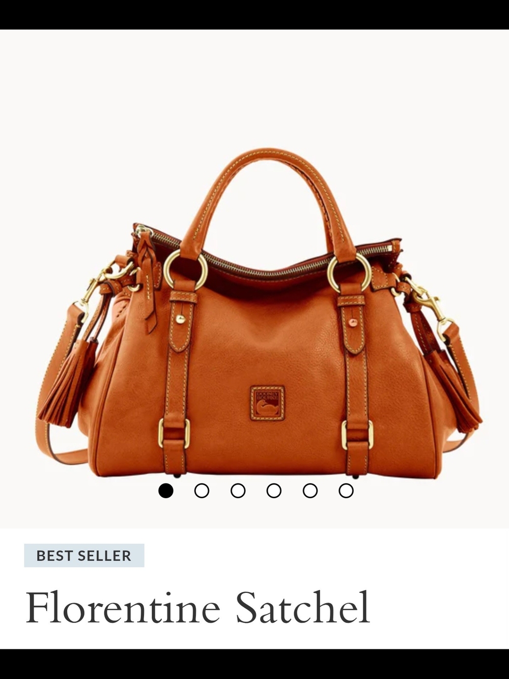 Dooney & Bourke Leather Satchel in Cognac Brown